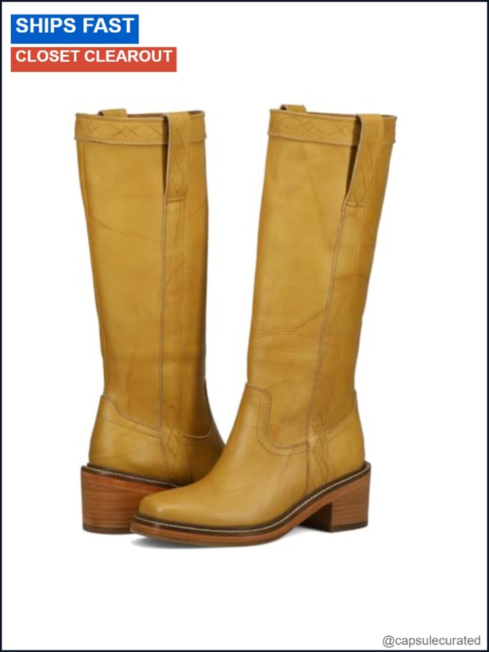Frye Kate Pull On Wide Calf Leather Knee High Boots Women
